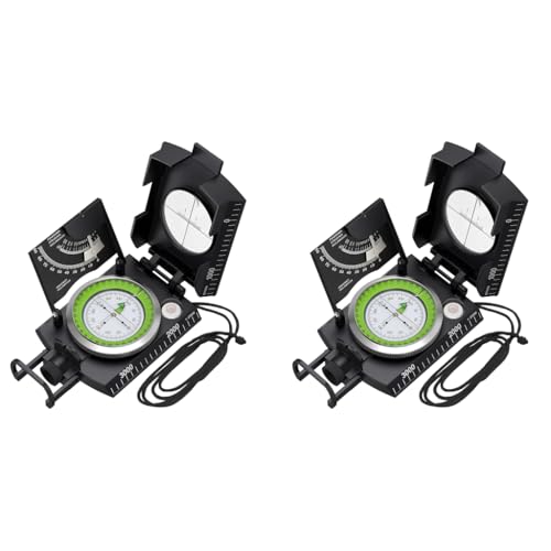 Proberos® High Precision Multifunctional Compass with Glow in Dark Dial Military-Level Camping Sighting Gradiomete Portable for Hiking 2 PCS Proberos® High Precision Multifunctional Compass with Glow in Dark Dial Military-Level Camping Sighting Gradiomete Portable for Hiking 2 PCS